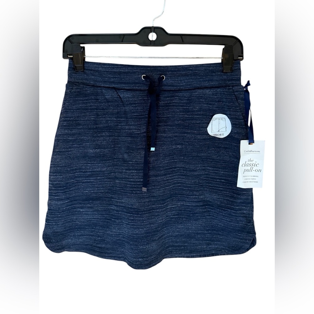 Croft & Barrow Stretch Skort, skirt with shorts, cotton Navy blue (Size PXS) NWT